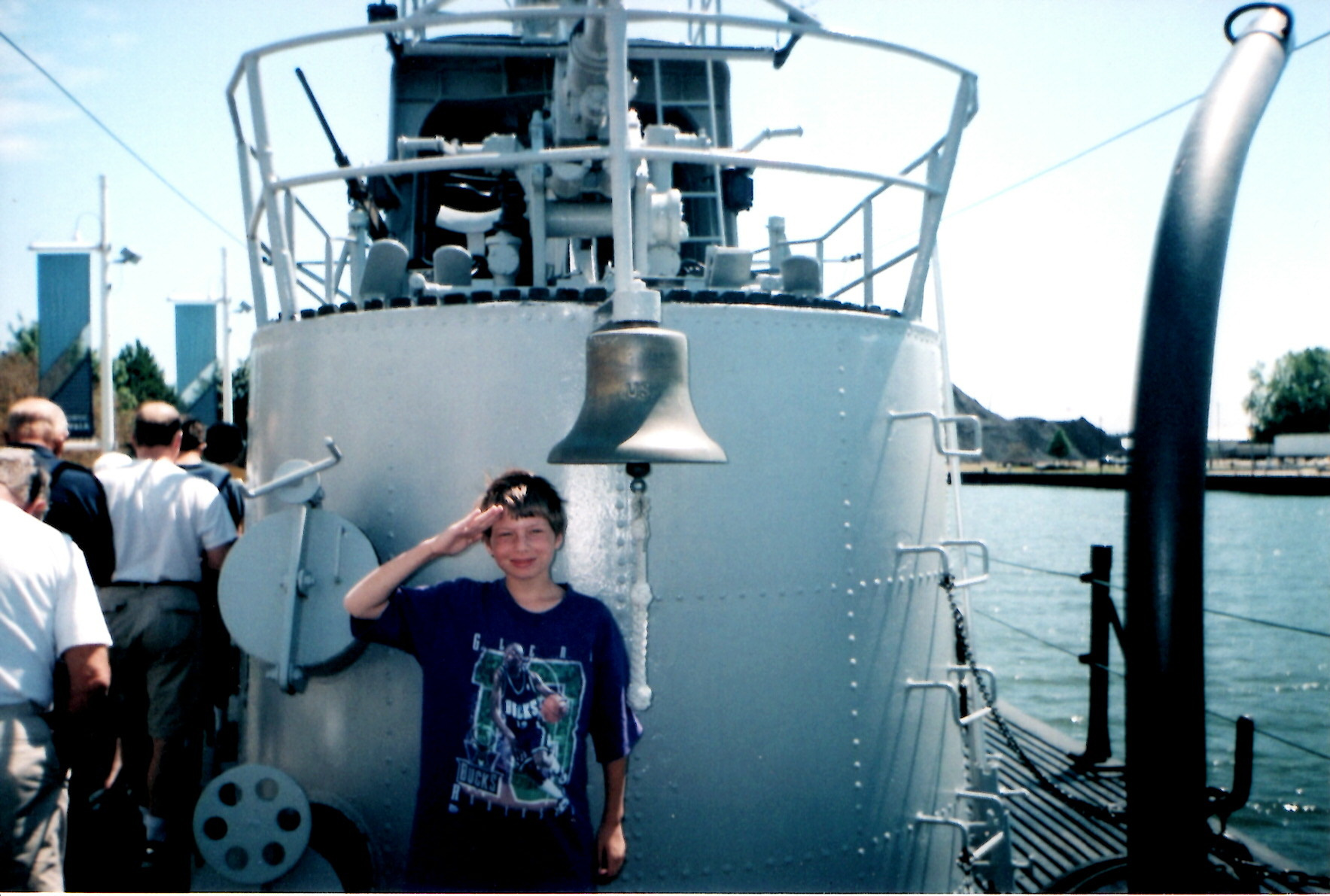 Asher Heimermann pictured aboard the USS Cobia in Manitowoc