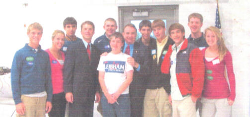 Asher Heimermann poses for a photo with Governor Tommy Thompson and Senator Joe Leibham